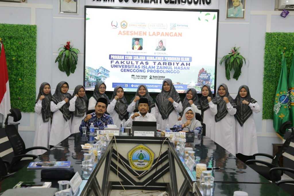 Asesmen lapangan akreditasi MPI UNZAH Genggong bersama asesor BAN-PT di Aula Fakultas Tarbiyah