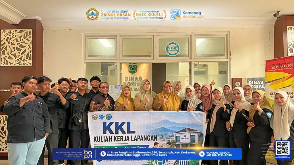Mahasiswa dan dosen UNZAH Genggong saat kunjungan akademik dan penelitian lapangan di Dinas Sosial Kota Batu.