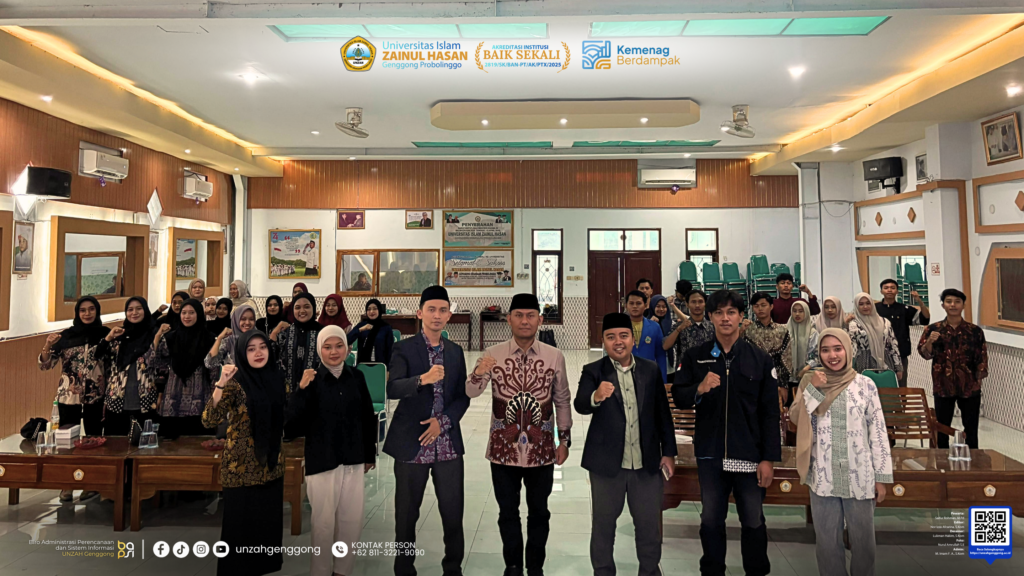 Seminar Leadership dan Workshop Ekonomi Digital KSEI FOGEIS FEBI UNZAH Genggong di Aula KH. Moh. Hasan pada 23 Juni 2026.